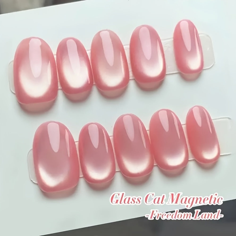 Pink Holographic Rainbow Cat Eye Gel Nail Polish 0.51oz Magnetic Color Shifting Effect - Soak-Off LED UV Long Lasting Chip-Resistant Salon Quality Nail Art Design for Women DIY Home Manicure Pink Series