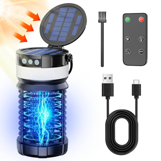 Solar Bug Zapper with 4000mAh Battery, Remote Control and Night Light