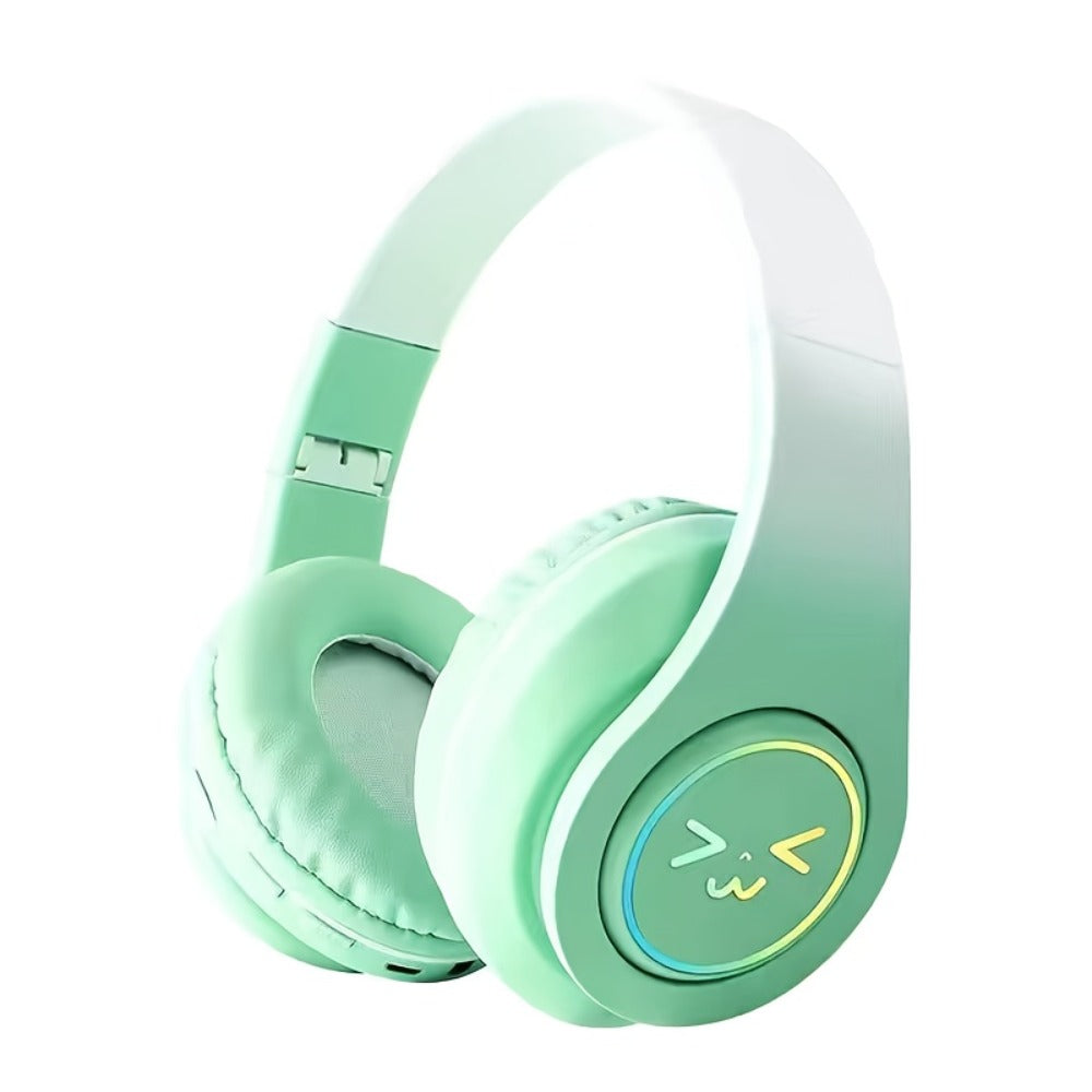 Noise Cancelling Wireless Bluetooth Headphones Over-Ear Bluetooth 5.3 Foldable Portable Headset Built-in Mic Long Battery Life for Studying Gaming Sports Travel Pink Green Blue