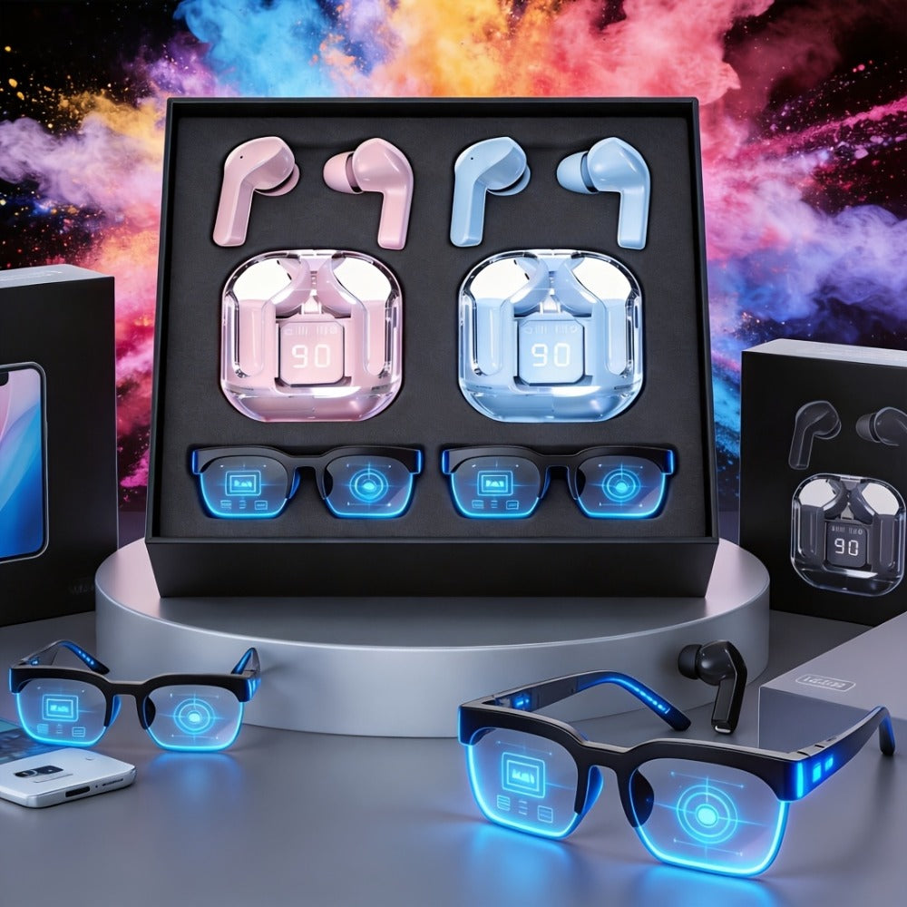 Smart Sunglasses with HiFi Speakers & AI Real-Time Translation – Built-In Mic, Hands-Free Calling, Wireless Music, Fashion Headphone Bundle, Trendy Wearable Tech for Travel Music Lovers 2026