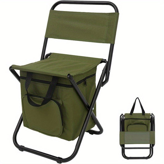 Folding Backpack Camping Chair with Backrest, 3 Colors and 1 or 2 Pack Options