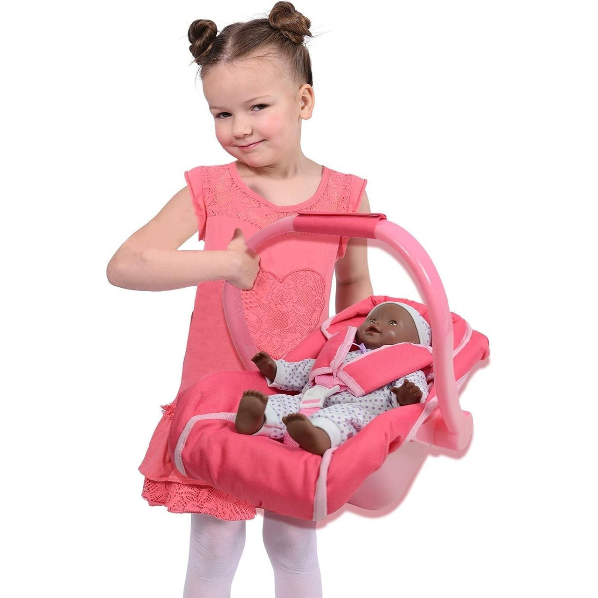 Pink Unicorn Doll Car Seat and Carrier for Dolls Up to 18 Inches