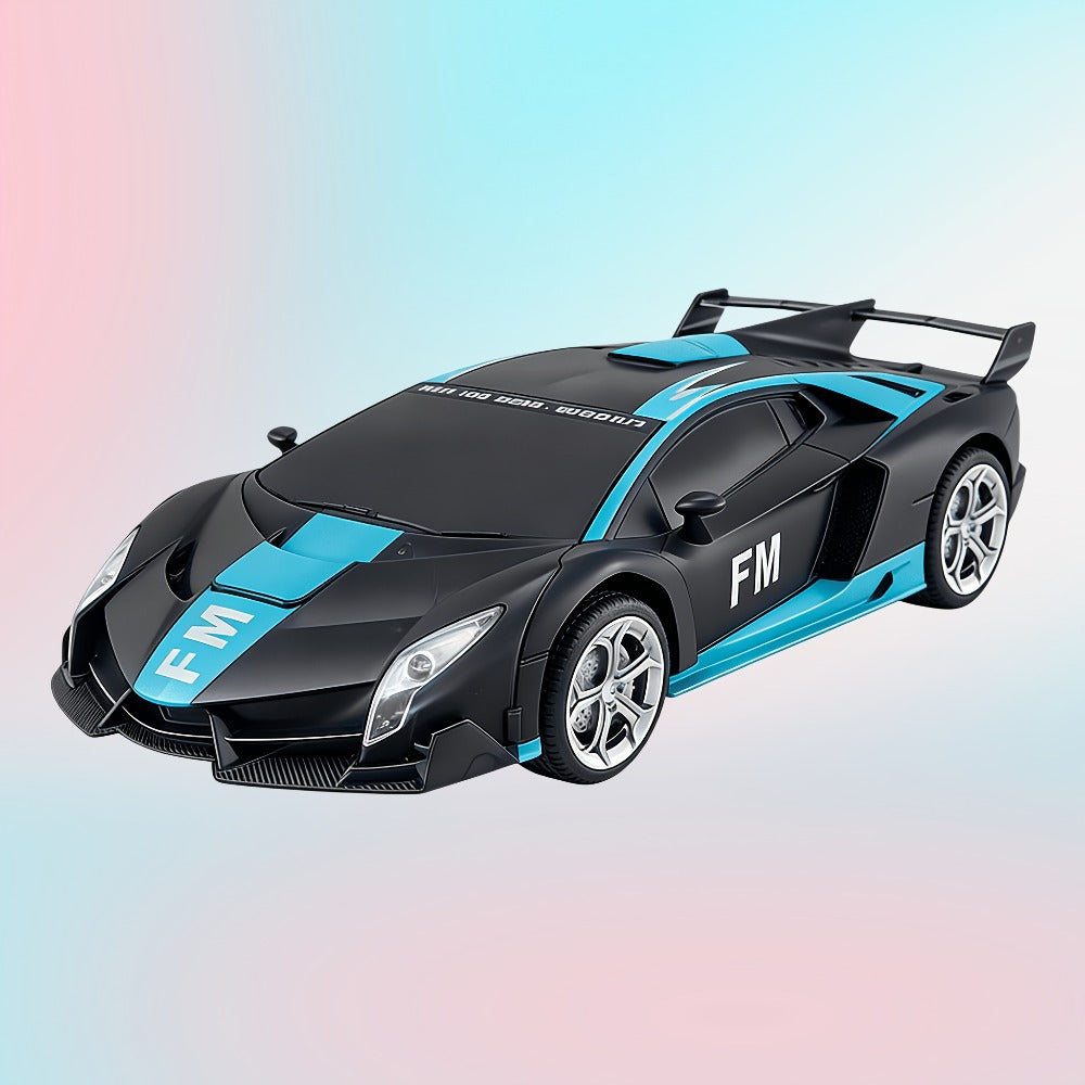 Transforming RC Robot Car, 1:18 Scale with LED Lights and 360° Drift