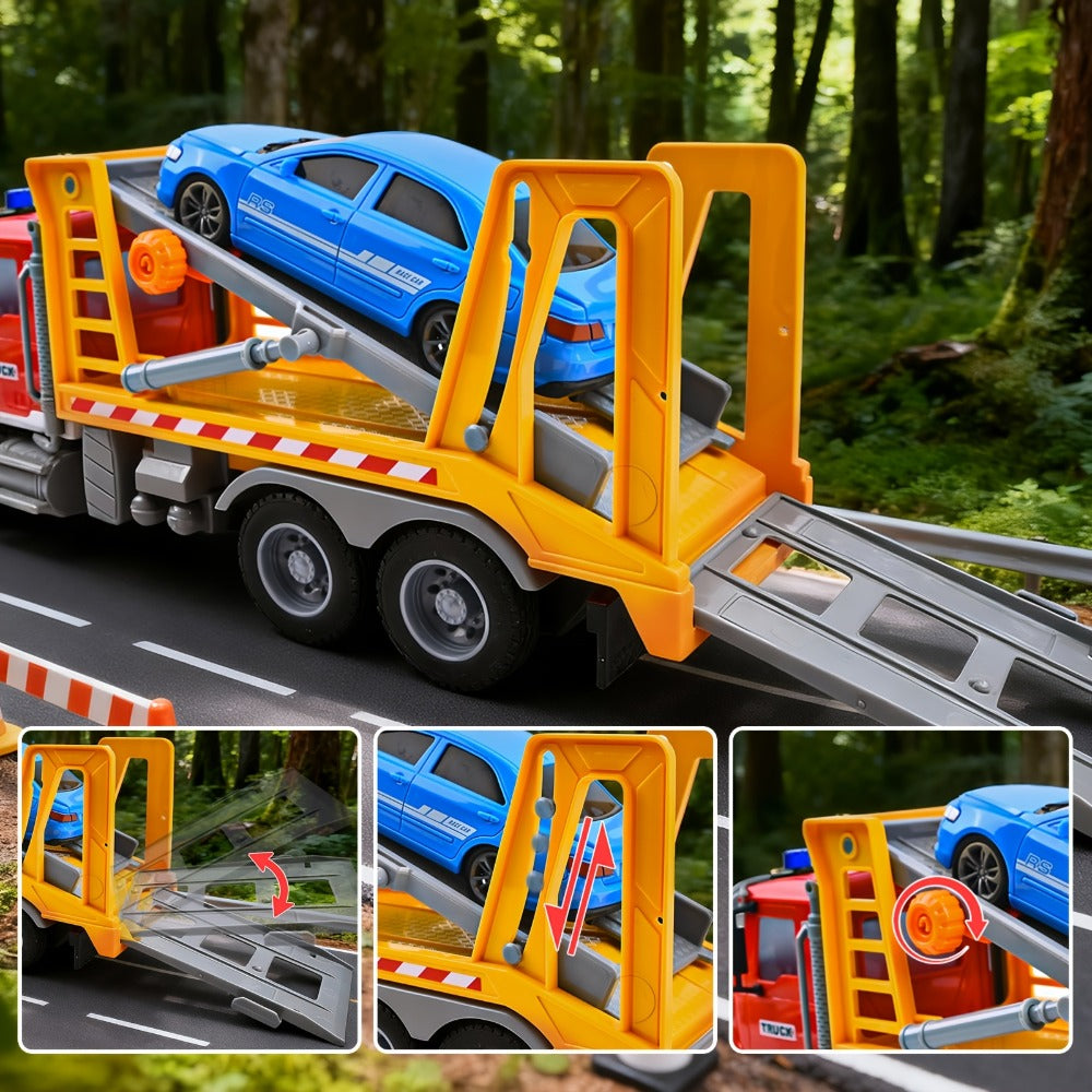 Toy Tow Truck and Crane Models for Vehicle-Themed Pretend Play