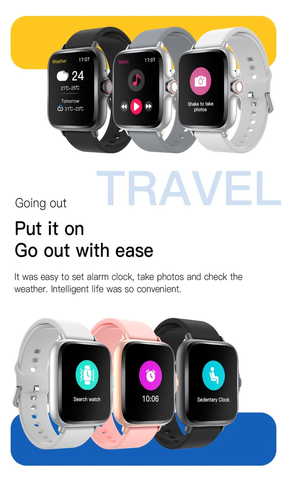 Large Screen Smartwatch with Wireless Calling & Message Alerts, Full Touch HD Display, Heart Rate Blood Oxygen Sleep Stress Monitor, Activity Tracker Multiple Sport Modes, Compatible with iPhone & Android – Black Pink Gold Silver