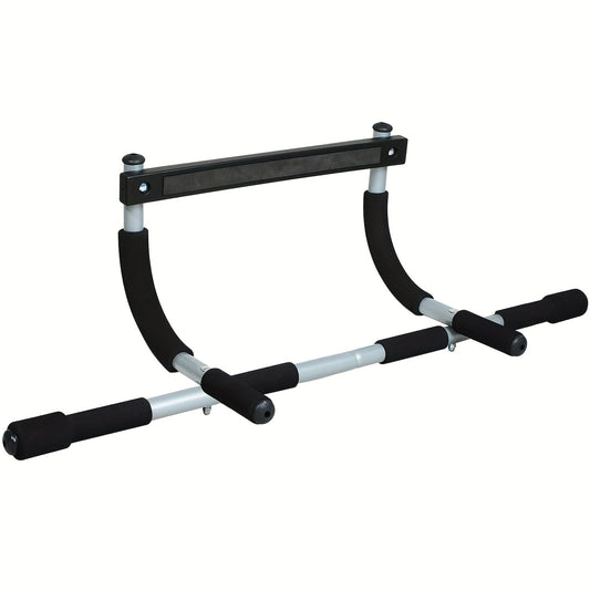 Doorway Pull-Up Bar with Multi-Grip Design and No-Screw Mounting, Black
