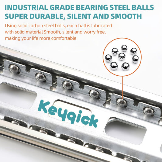 Ball Bearing Drawer Slides, Full Extension Side Mount, 2-Pack in 10, 14 or 16 Inch