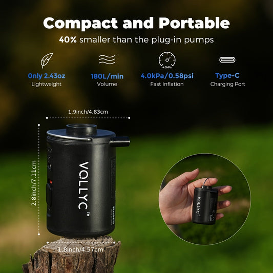 Portable Electric Air Pump with 800mAh Battery, USB Charging and Deflation