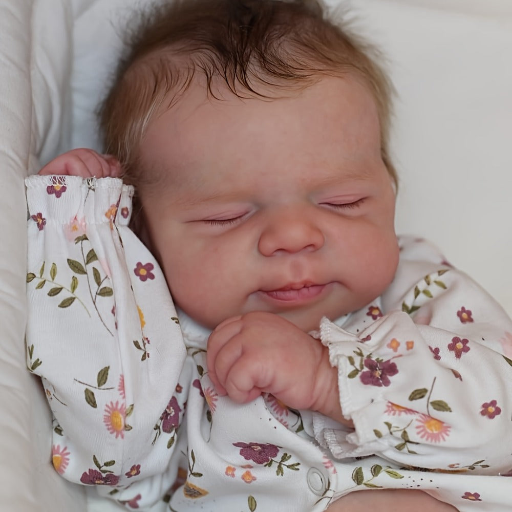 19-Inch Full Vinyl Reborn Baby Doll with Rooted Hair and Accessories