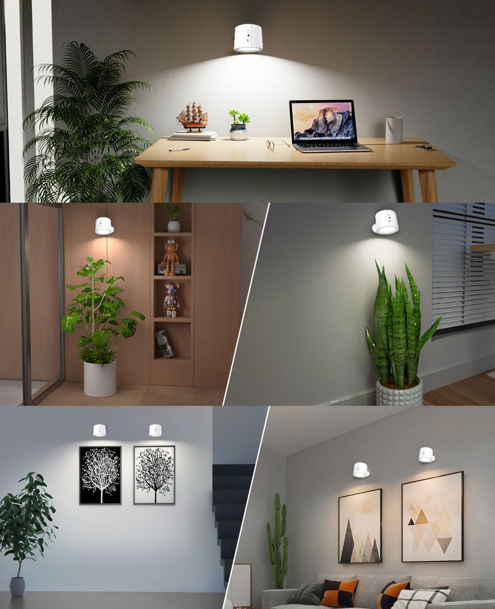 Rechargeable Wall Sconce LED Reading Light - GVTCO Magnetic 360° Rotation Wall Lamp with Remote Control, 3 Color Temperatures, Dimmable, 1200mAh Battery, USB-C Charging for Bedroom, Bedside & Hallway