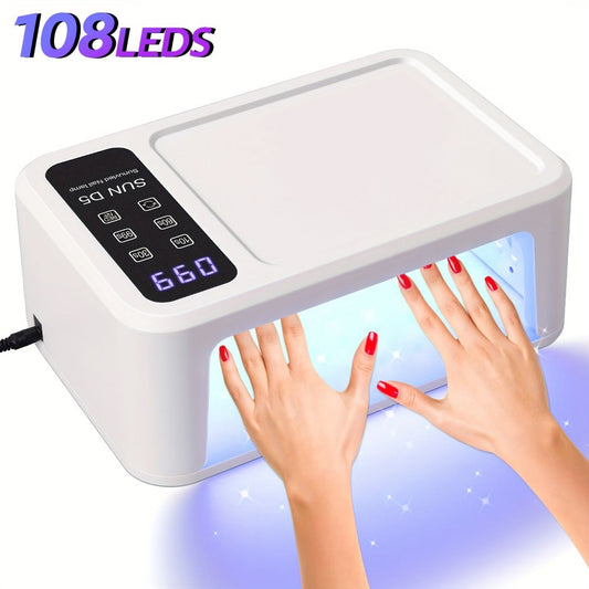 Dual-Hand LED Nail Lamp with Four Timers, Auto Sensor and Removable Base