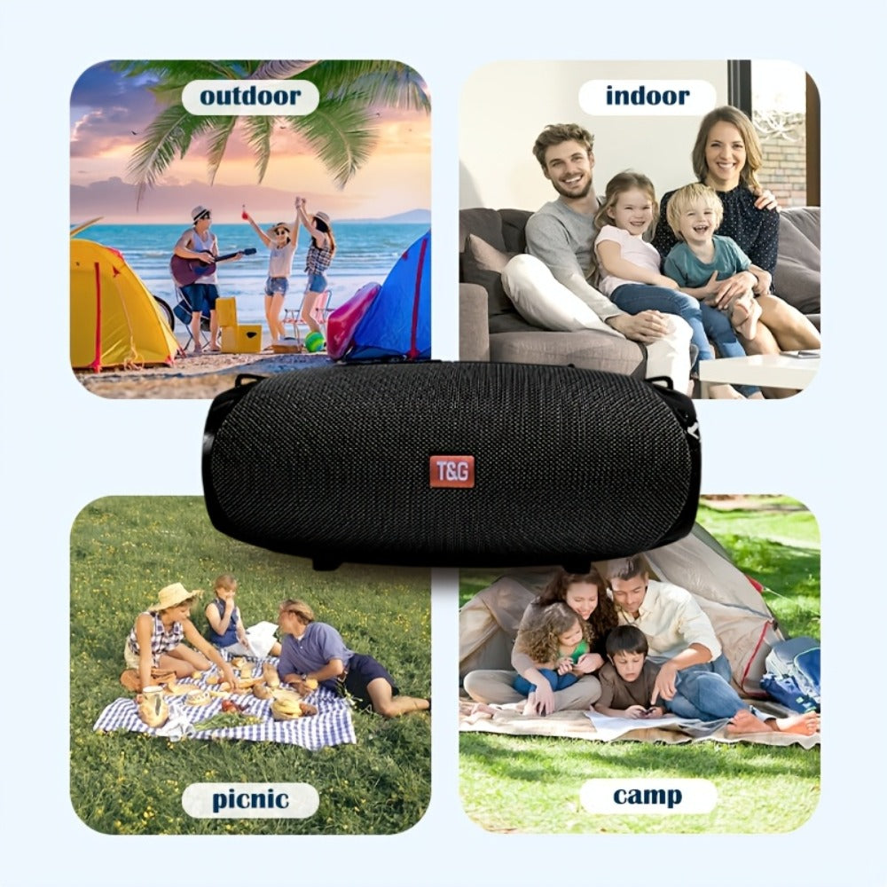 TG534 Dual Speaker Bluetooth Wireless Speaker – TWS Stereo Hi-Res Audio, Hands-Free Calling, FM Radio, TF Card & USB Drive Support, Compatible with Phone, Tablet & TV, Built-in Microphone