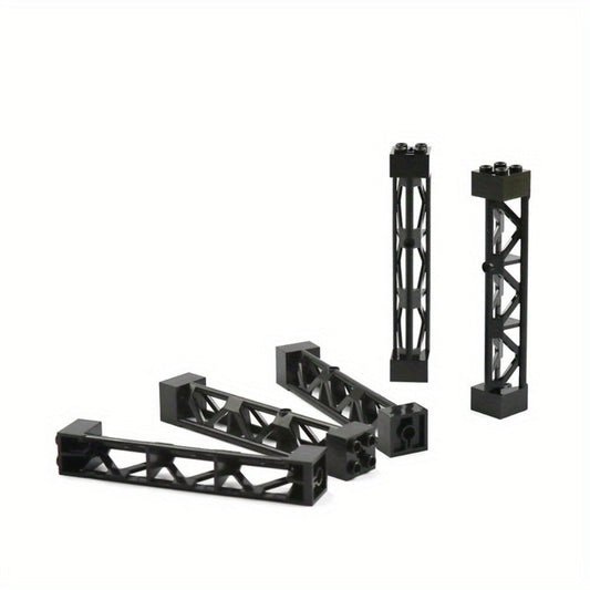 2x2x10 Pillar Support Bricks, 20pcs Black Column Rod Blocks for MOC Builds