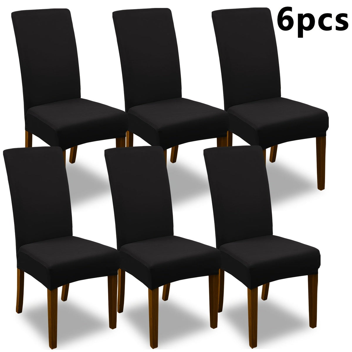 Stretch Dining Chair Covers Set | Elastic Jacquard Slipcovers for Dining Room Kitchen Wedding Office, 4pcs or 6pcs, 9 Colors, Washable Furniture Protector