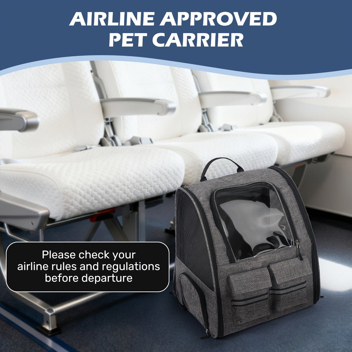Rolling Pet Carrier with Wheels | 2-in-1 Trolley Cat Carrier Bag, Airline Approved, Telescopic Handle, Detachable Soft-Sided Travel Bag with Shoulder Strap, Zipper Closure & Safety Leash for Cats Dogs