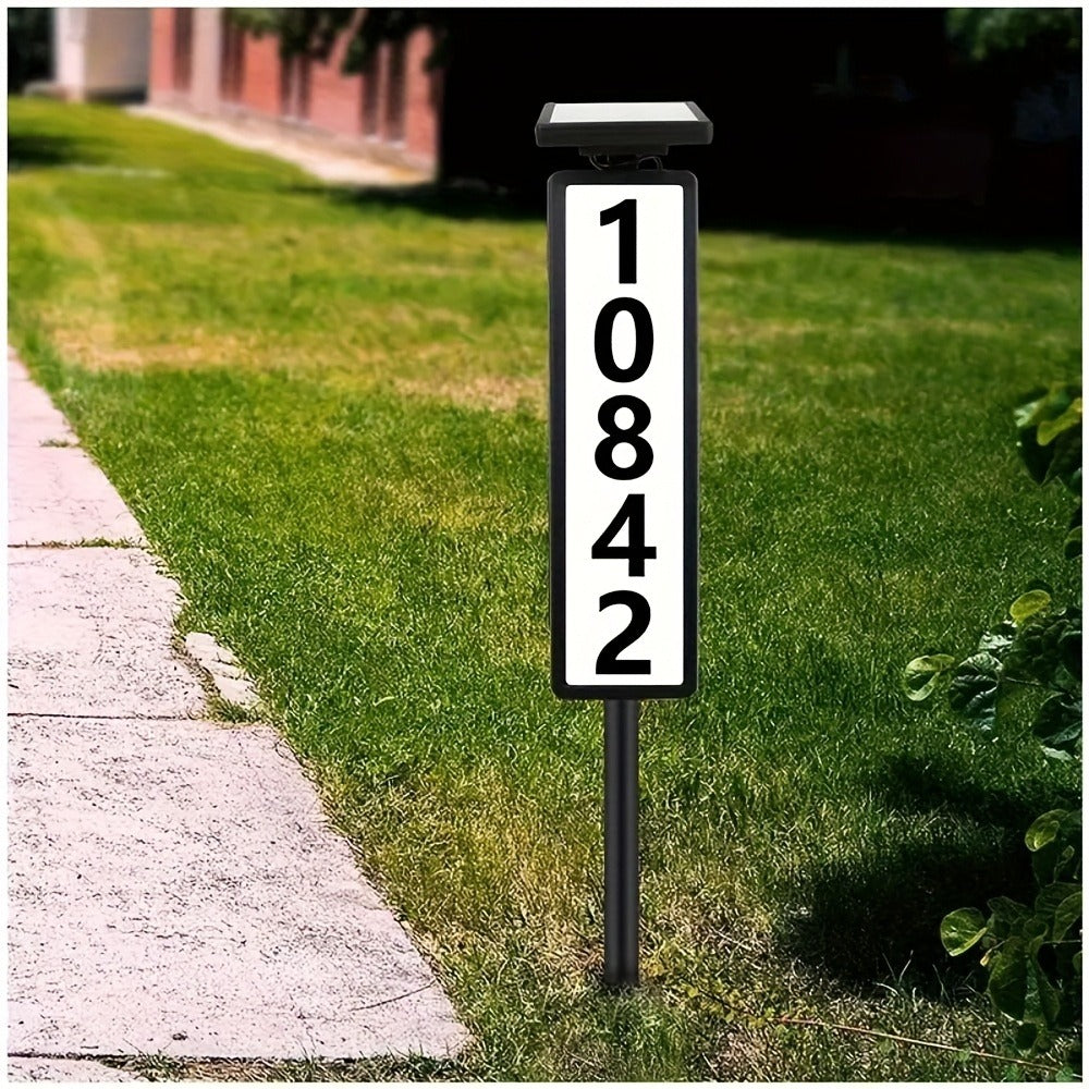 Solar House Number Light LED – DIY Address Sign with 38 LEDs, Switchable Warm & Cool White, IP44 Weatherproof, 270° Solar Panel, Auto On/Off for Home, Yard, Farm & Garden