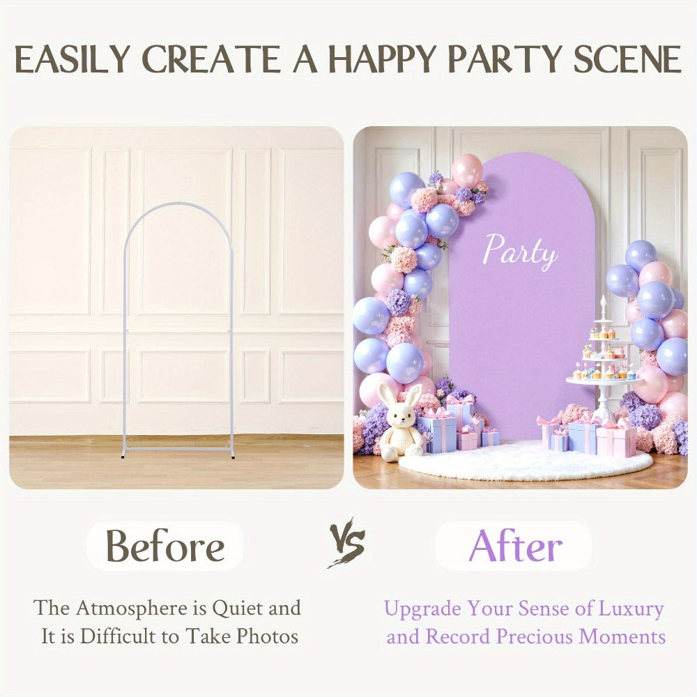 Wedding Arch Cover 6ft Polyester Fitted Round Top Backdrop Cover, Wrinkle-Free Machine Washable, for Wedding Ceremony Birthday Party Gender Reveal Banquet Decoration, 9 Colors Available