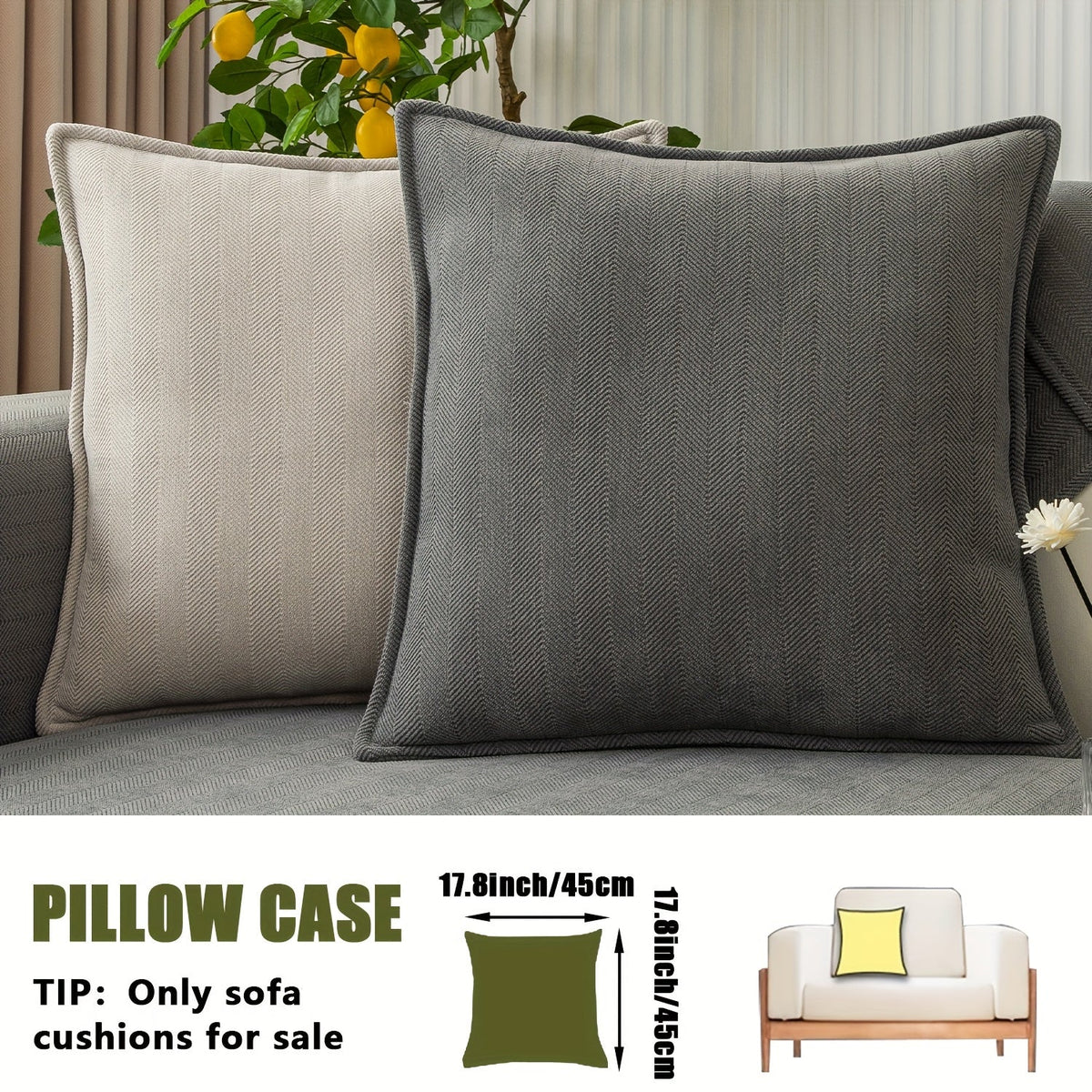 Chenille Ribbed Sofa Cover - Pet Friendly Non-Slip Machine Washable Soft Stretch Slipcover for 1-4 Seater Sectional Sofa Living Room Bedroom Office, 9 Colors