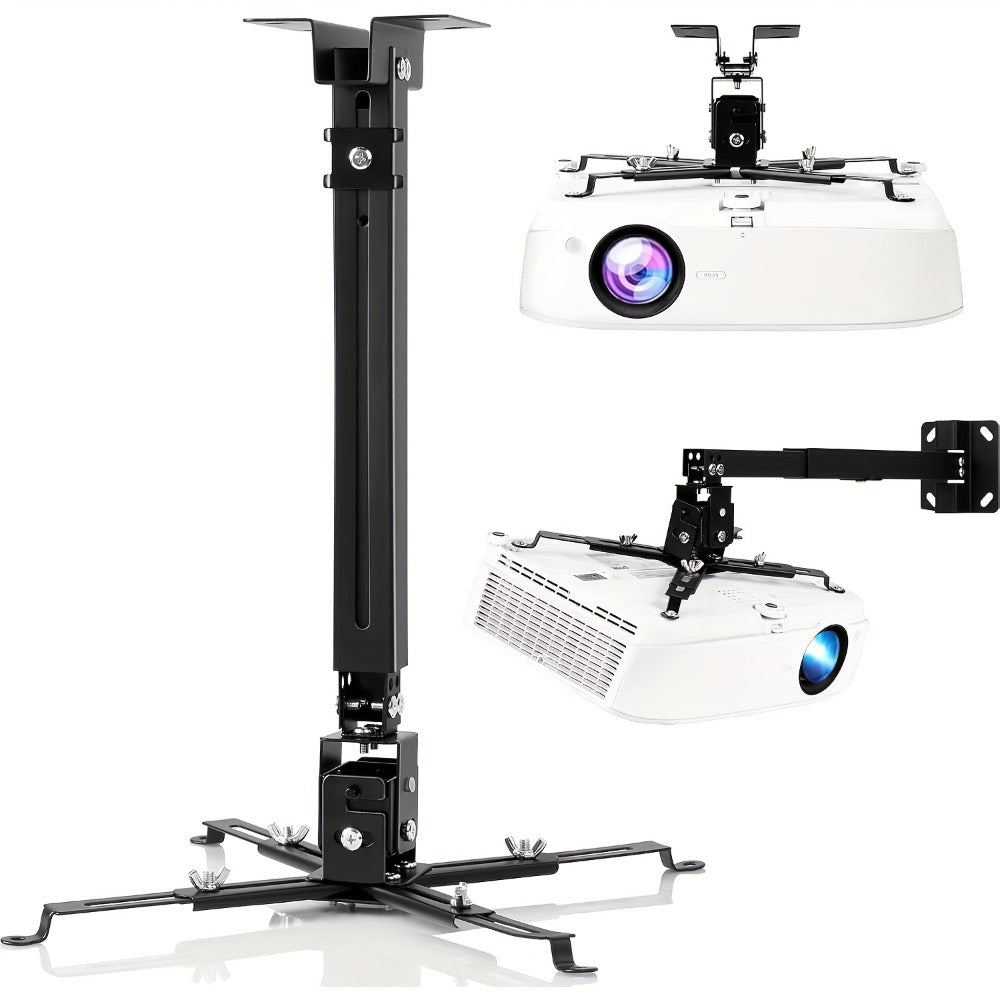 Ceiling Mounted Projector Bracket Adjustable Angle Height & Extendable Arm, 40LB Load Capacity, Universal LCD DLP Projector Mount Hanger for Home Theater Office Classroom