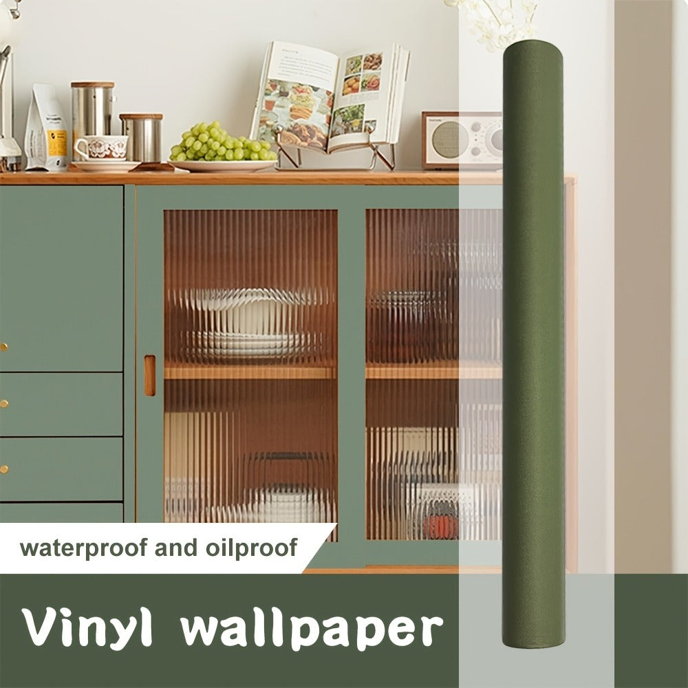 Peel and Stick Wallpaper Textured Matcha Green | Self-Adhesive Contact Paper 23.62"x118.1" Roll | Removable Wall Covering for Kitchen Bathroom Living Room Bedroom Decor