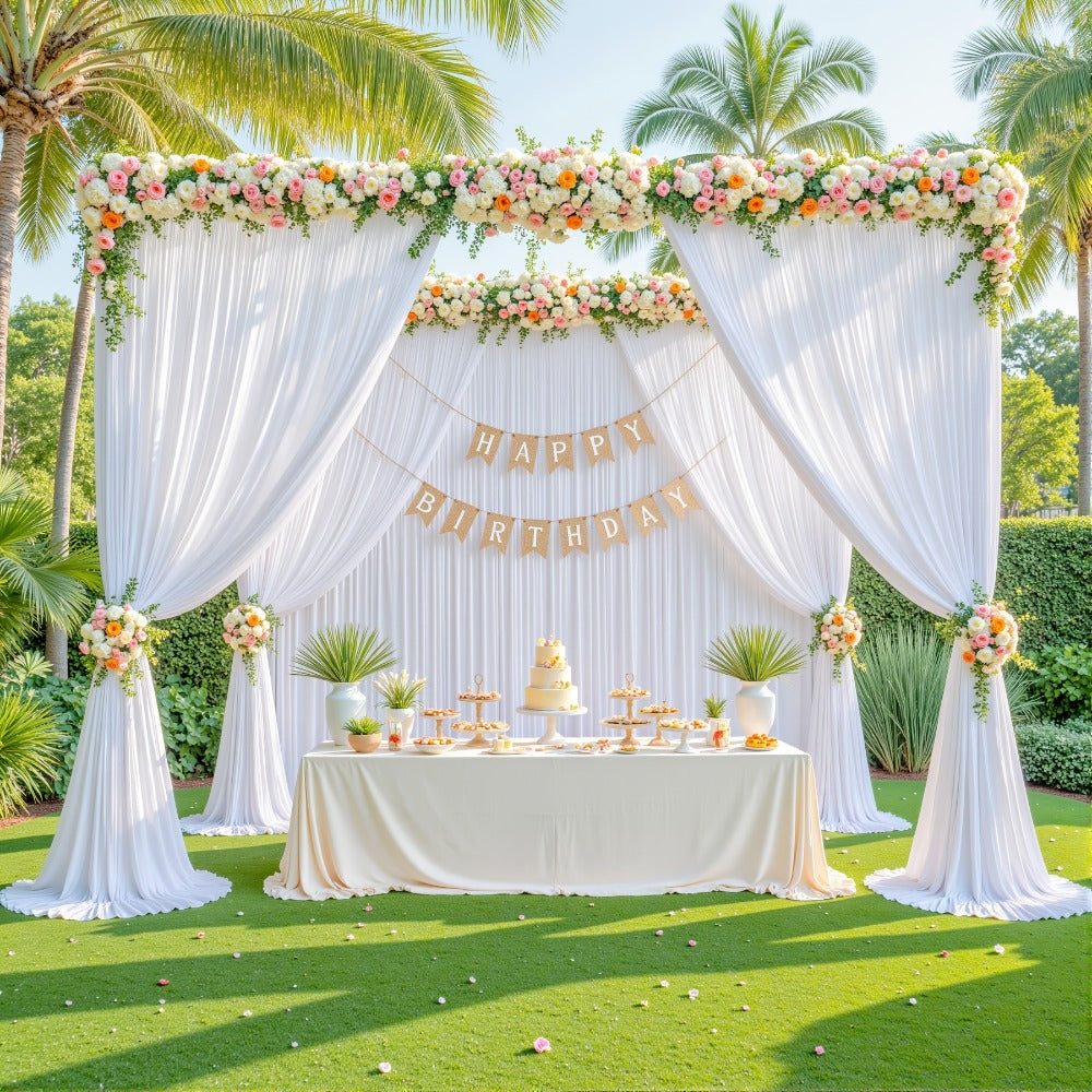 10x10Ft Polyester Photography Backdrop 2-Pack – Photo Booth Background Curtain for Party, Birthday, Wedding, Holiday, Stage & Exhibition Decoration, Wrinkle-Free, Machine Washable, Easy Pole Install