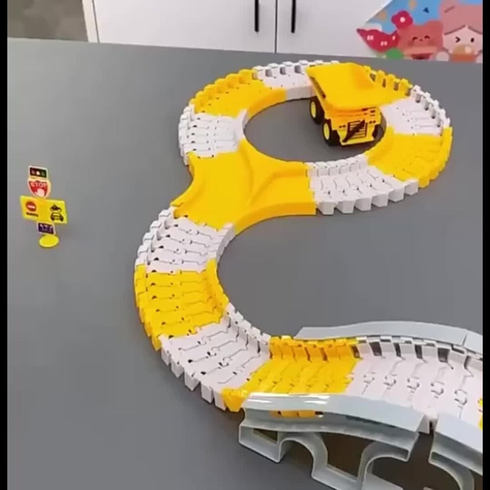 Roller Coaster Track Set, 467 Pieces with Electric Race Car, DIY Build-Your-Own Track Toy Ages 3-8