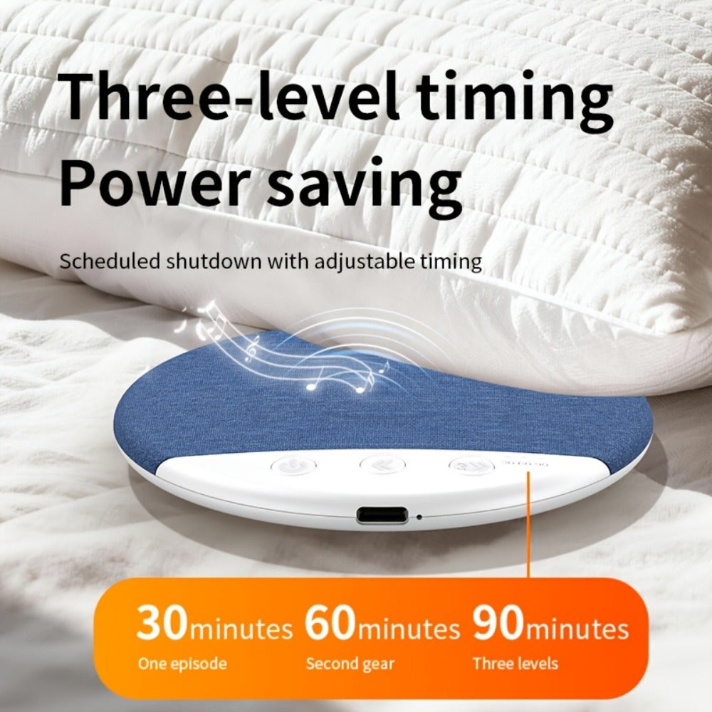 Sleep Pillow Speaker Wireless White Noise Machine with Rain Ocean Sounds, 2-Pack Lightweight 49g Sleep Headphones, 7-Day Battery Life, Auto Shut-Off Timer for Better Sleep