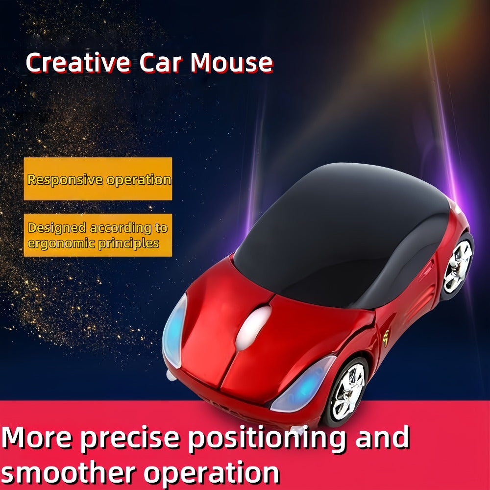 Car Shaped Mouse and Mouse Pad Bundle Set – 2-Piece Creative Novelty Wired USB Optical Mouse + Surprise Color Pad for PC, Laptop, Desktop & Gaming | Unique Gift for Car Lovers, Couples & Gamers | Red