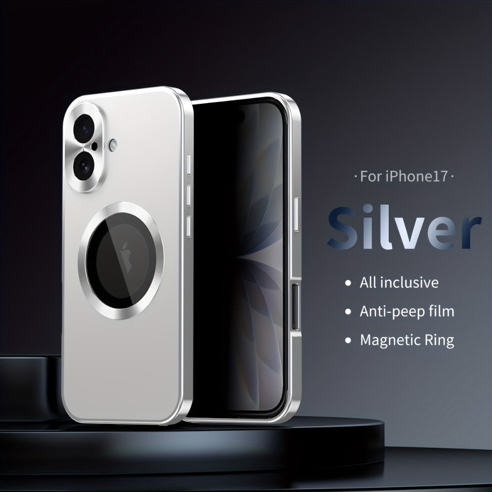iPhone Anti-Spy Magnetic 2-in-1 Phone Case with All-Round Lens Protection – Complete Drop Protection Cover for iPhone 12 13 14 15 16 Pro Max Plus | Privacy Shield Slim Fit Design