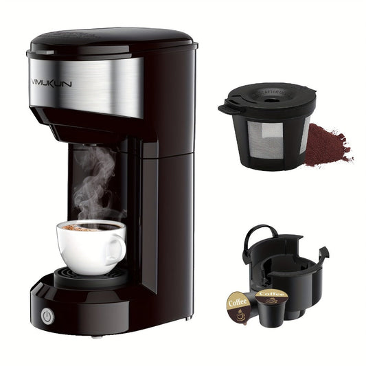 Single-Serve Coffee Maker for K-Cup Pods and Ground Coffee, 6–14oz, One-Button Operation