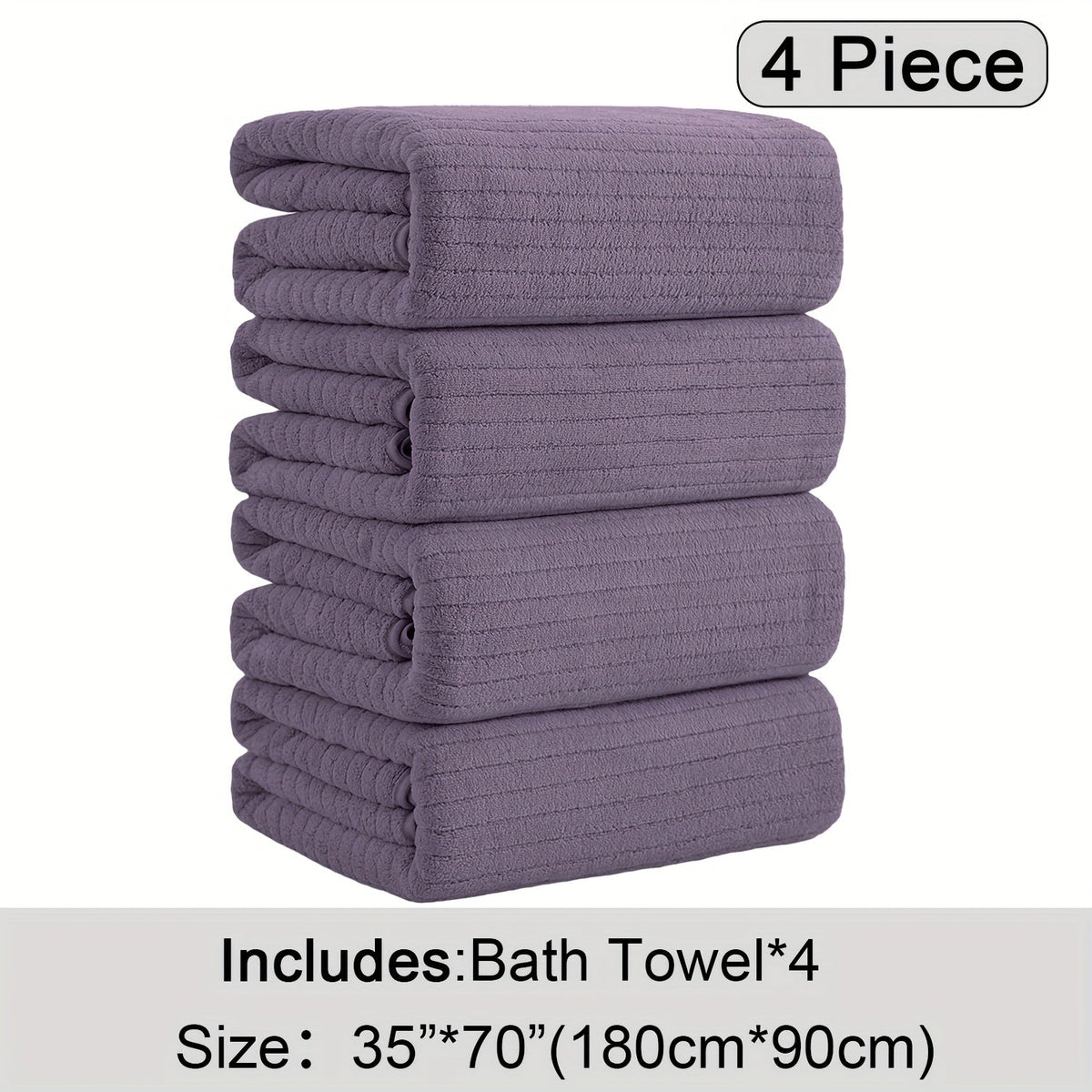 Bath Towels Set 4 Pack 35x70 Inch Oversized Extra Large - Microfiber Super Absorbent Quick Dry XL Bath Sheet Soft Bathroom Towels | 13 Colors | Family Hotel Spa Shower Towel Set Coastal Style