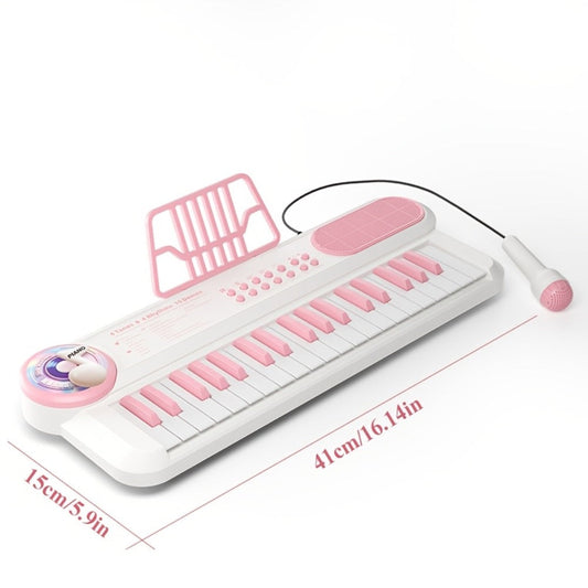 Kids Electronic Keyboard Toy in White with Demo Songs, Rhythms and Lights