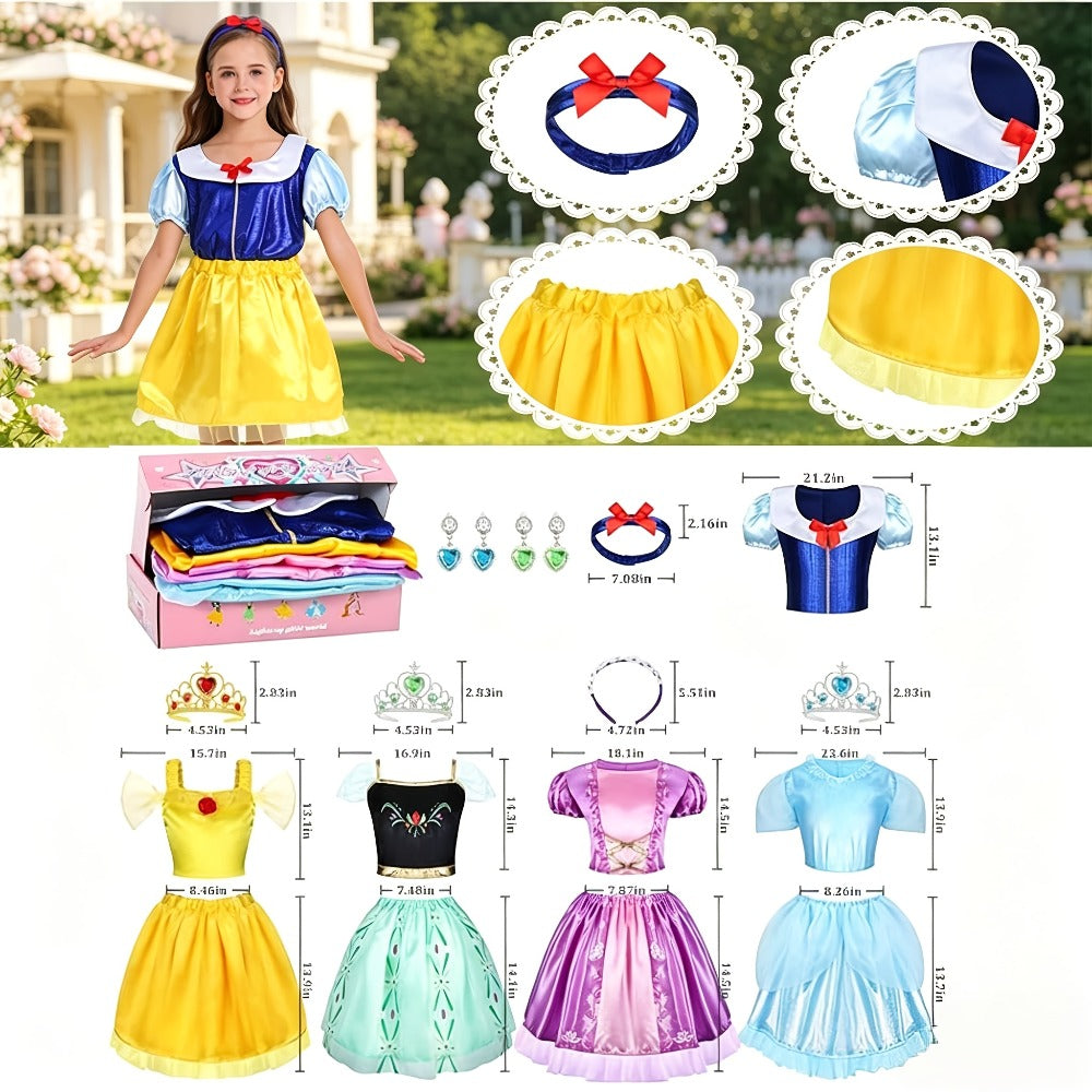 Princess Dress-Up Costume Set with Role-Play Outfits and Accessories