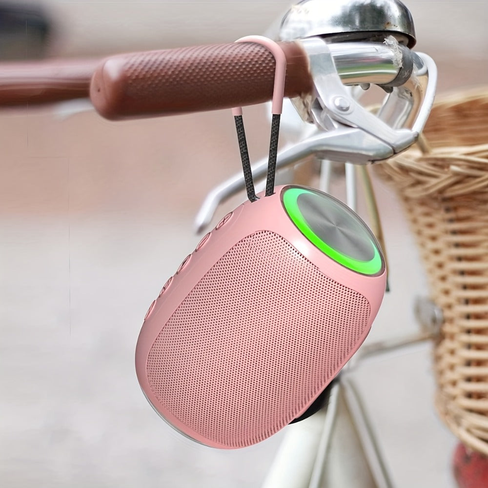 Pink Portable Wireless Bluetooth Speaker with Colored LED Lights - Foubeak Dual Speaker Stereo Sound, Rechargeable, Perfect Gift for Girls Women Christmas Birthday Valentine