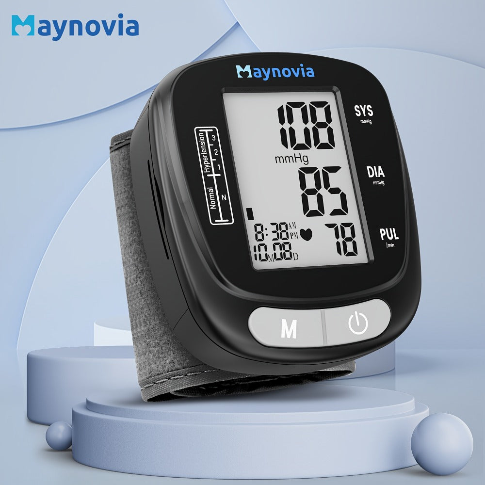 Blood Pressure Monitor Wrist Cuff with Oximeter Fingertip – Digital BP Machine Home Use, 120 Memory, Portable Case & Battery Included, Fully Automatic Hypertension Tracker