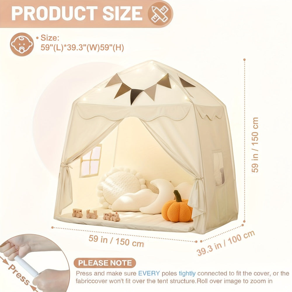 Kids Play Tent with Foldable Design in Beige, Pink, Green, Brown or Cream