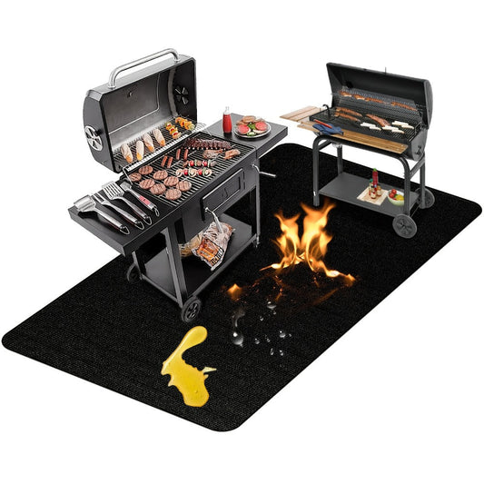 Grill Mat with Silicone-Coated Fiberglass for Decks & Patios, 3 Sizes