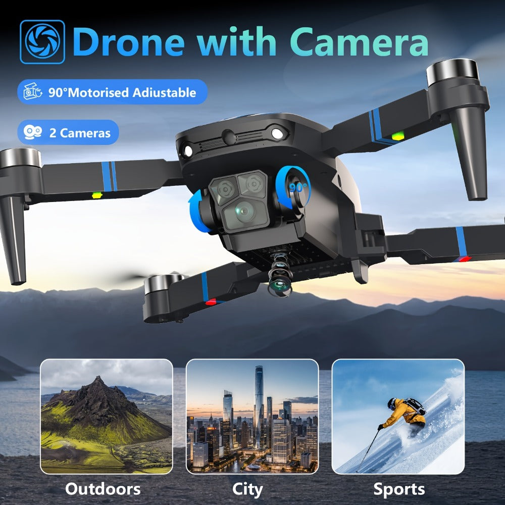 270° Obstacle Avoidance Drone with 2.8" LCD Screen Remote – Dual Cameras Brushless Motor Altitude Hold 3D Flips Headless Mode Foldable RC Quadcopter Beginner Adult Indoor Outdoor Gift for Kids Teens