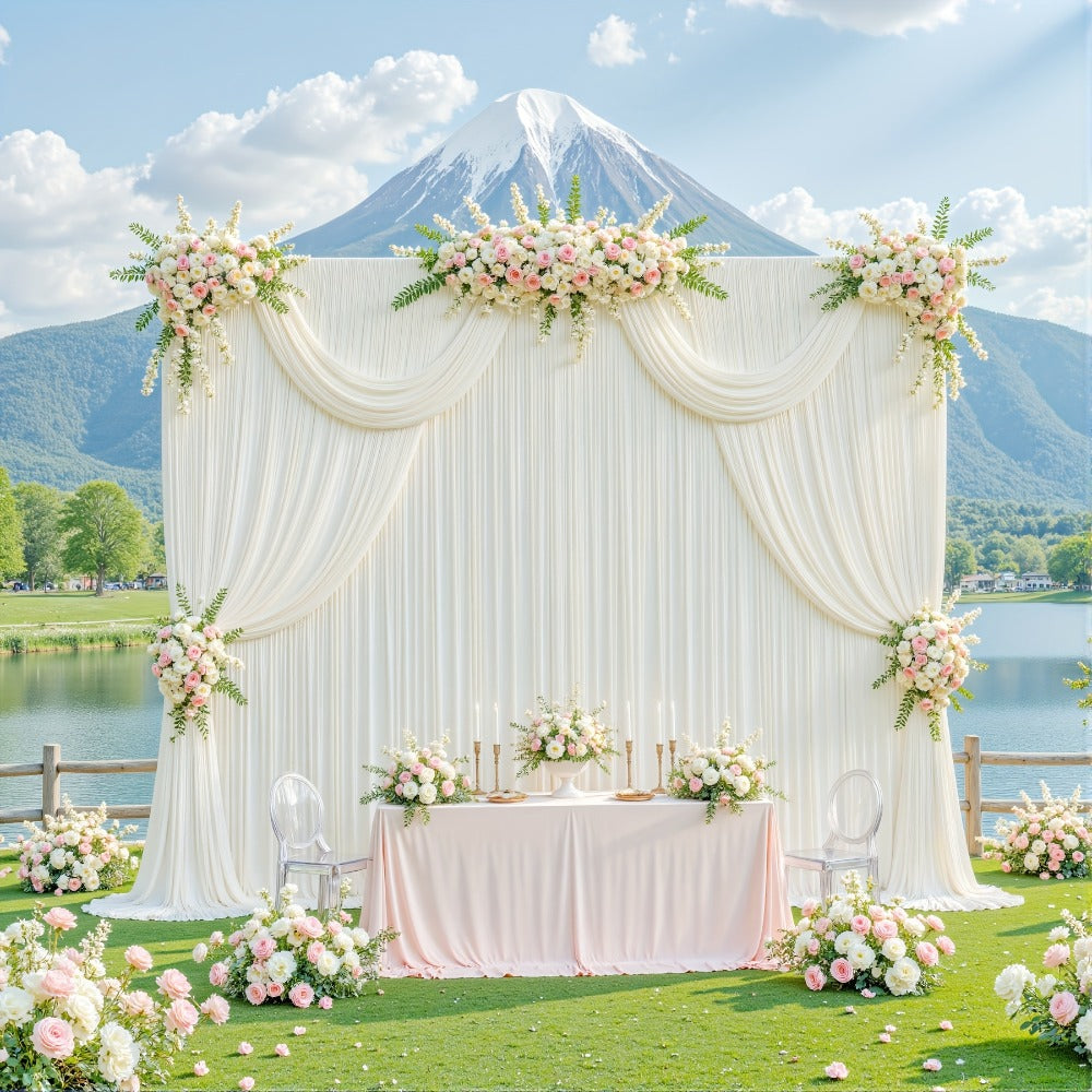 10x10Ft Polyester Photography Backdrop 2-Pack – Photo Booth Background Curtain for Party, Birthday, Wedding, Holiday, Stage & Exhibition Decoration, Wrinkle-Free, Machine Washable, Easy Pole Install