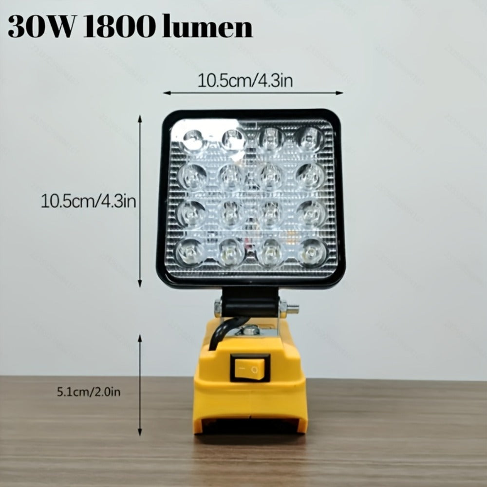 Cordless LED Work Light for DeWalt 20V Battery – 30W/90W 1800/5400 Lumen LED Floodlight | Battery Powered Work Light for Automotive Repair, Construction Site & Emergency Lighting | Battery Not Included