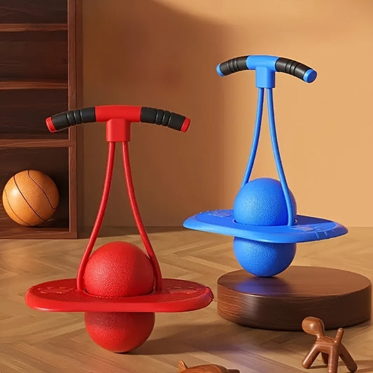 Hopper Bounce Ball with Flexible Handle, Purple, Red or Blue for Active Play