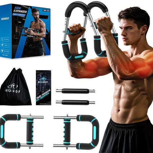 U-Shaped Chest Expander Spring Trainer with 60 and 100 LB Resistance Settings