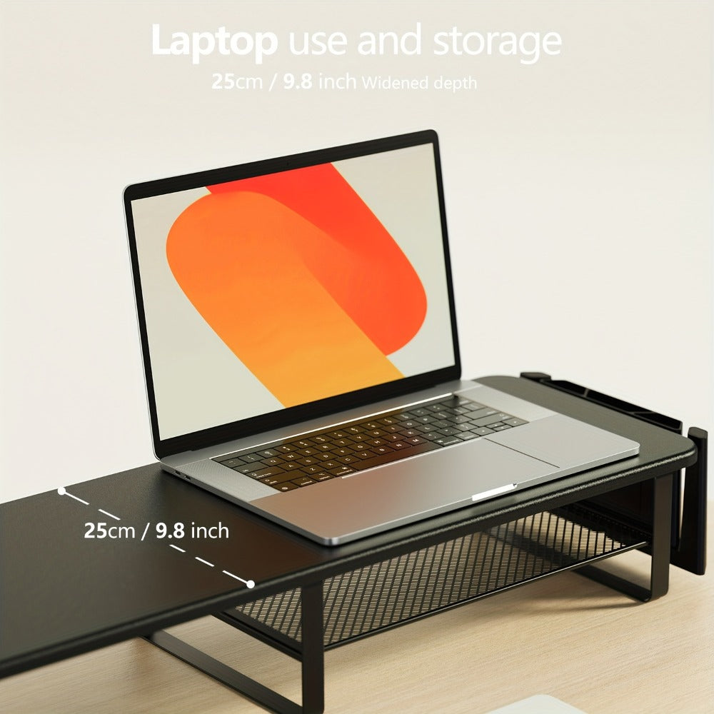 Monitor Stand Organizer with Headset Holder Phone Stand & Game Controller Holder, Versatile Desktop Riser for Computer Monitor Laptop, Gaming & Home Office Desk Organizer