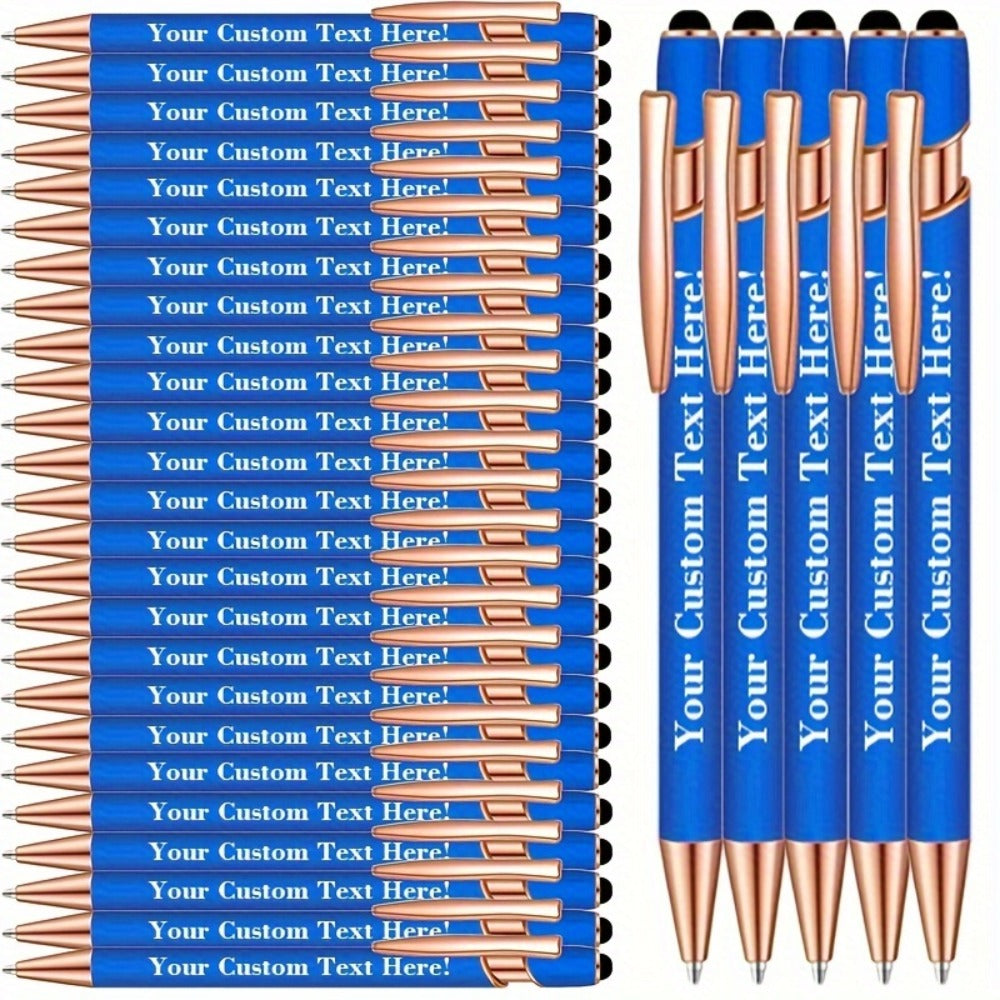 Ballpoint Stylus Pens 30 Pack – 2-in-1 Touchscreen Stylus & Ballpoint Pen with Comfortable Grip, Personalized Engraving, Bulk Set for Office, School, Wedding & Party Favors