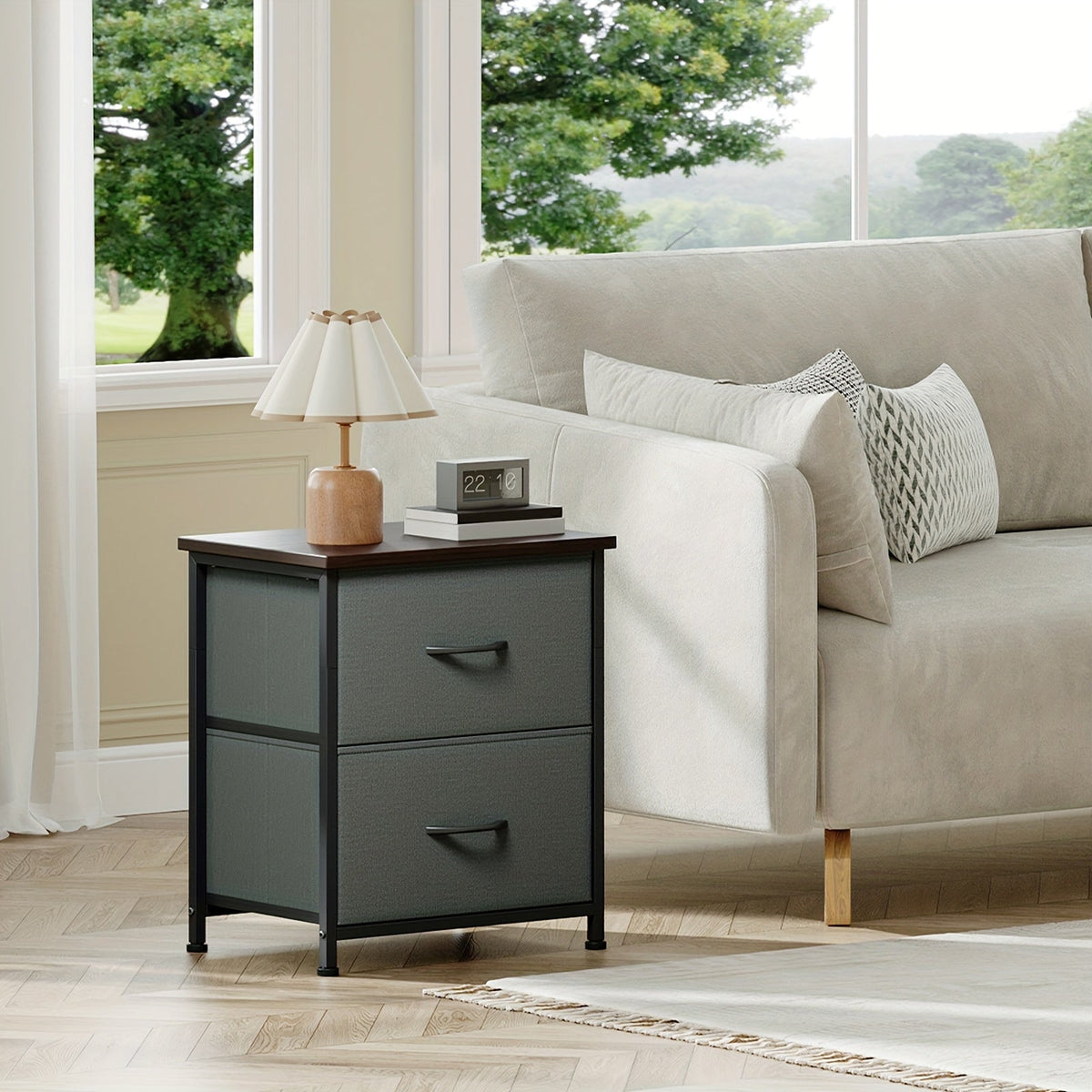 Nightstand shown in the Charcoal Gray, 1pc option