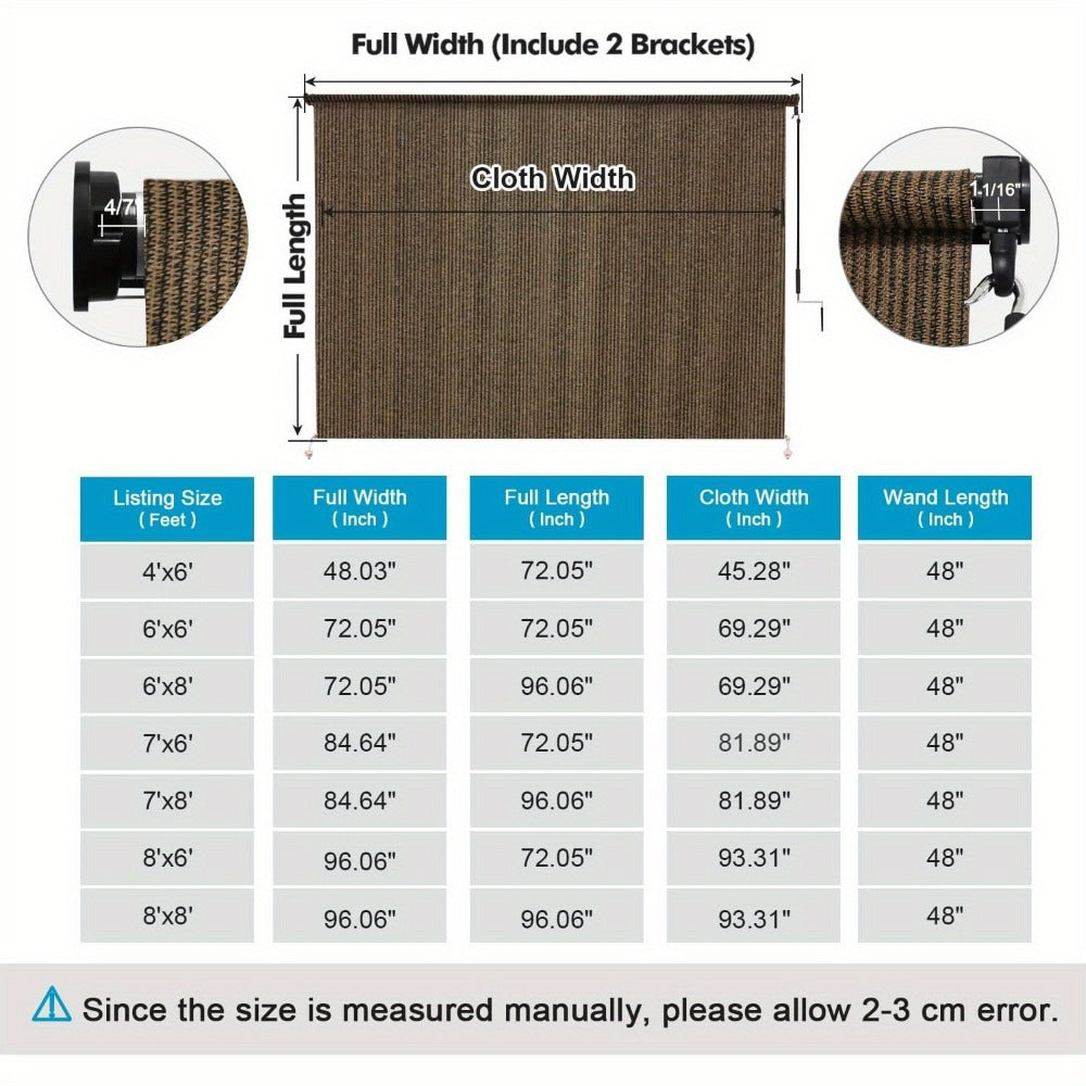 Fabric Outdoor Patio Roller Shade with Multiple Color Options and Added Privacy detail image - detail view 14
