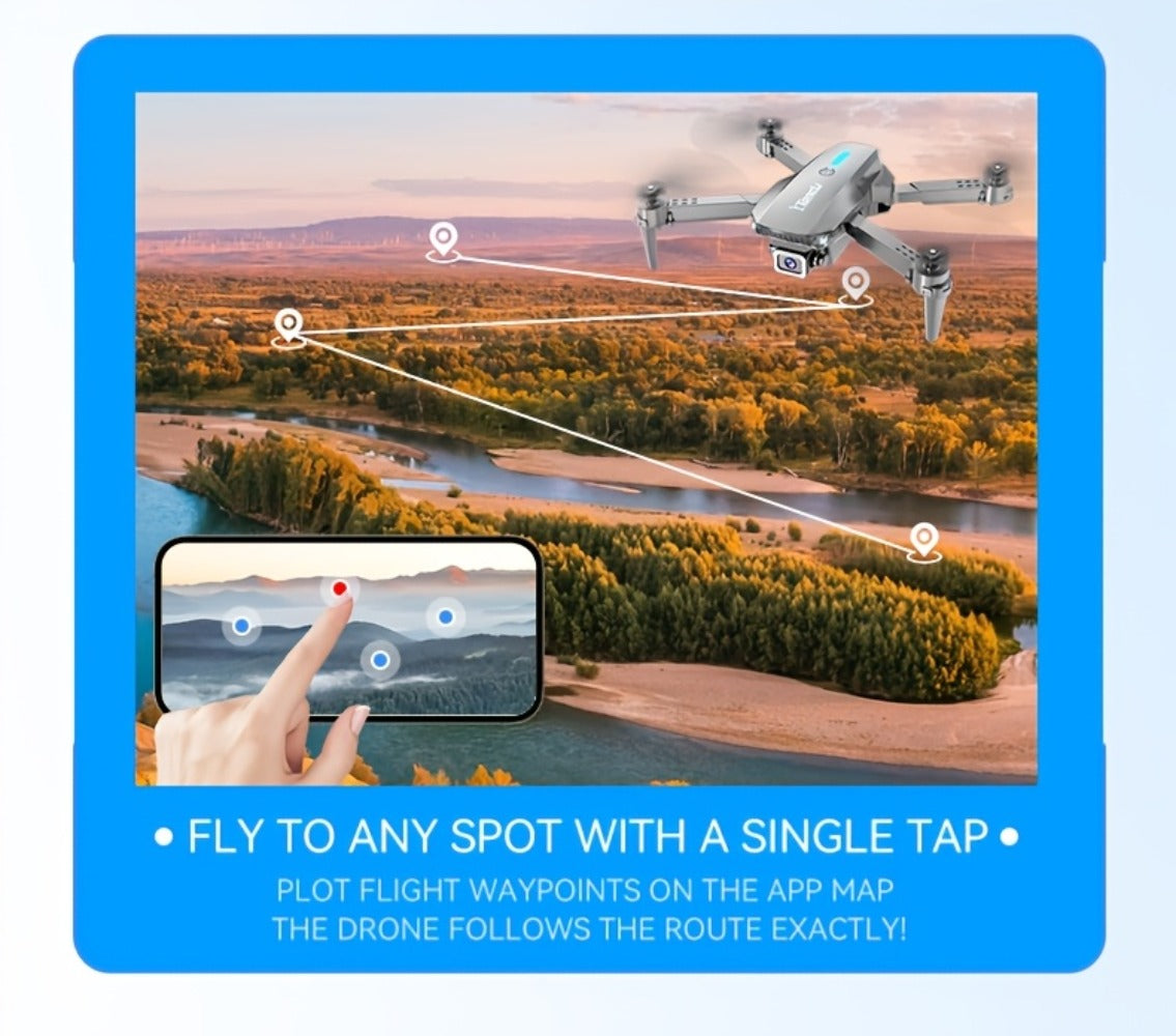 Foldable HD Camera Drone Free Storage Bag USB-C Charging 3D Flips Single or Dual Camera Built-in Screen Remote | Beginner Vlogging Aerial Photography Quadcopter Gift for Kids Teens Adults