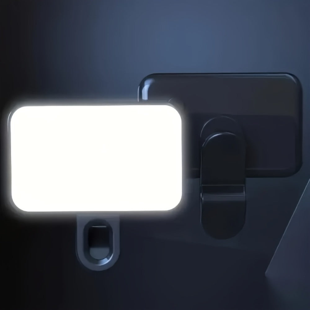 Clip-On LED Fill Light for Phone Laptop Tablet Mini Portable Selfie Light for Video Conferencing Live Streaming Makeup Photography Battery Powered Compact Clip Light