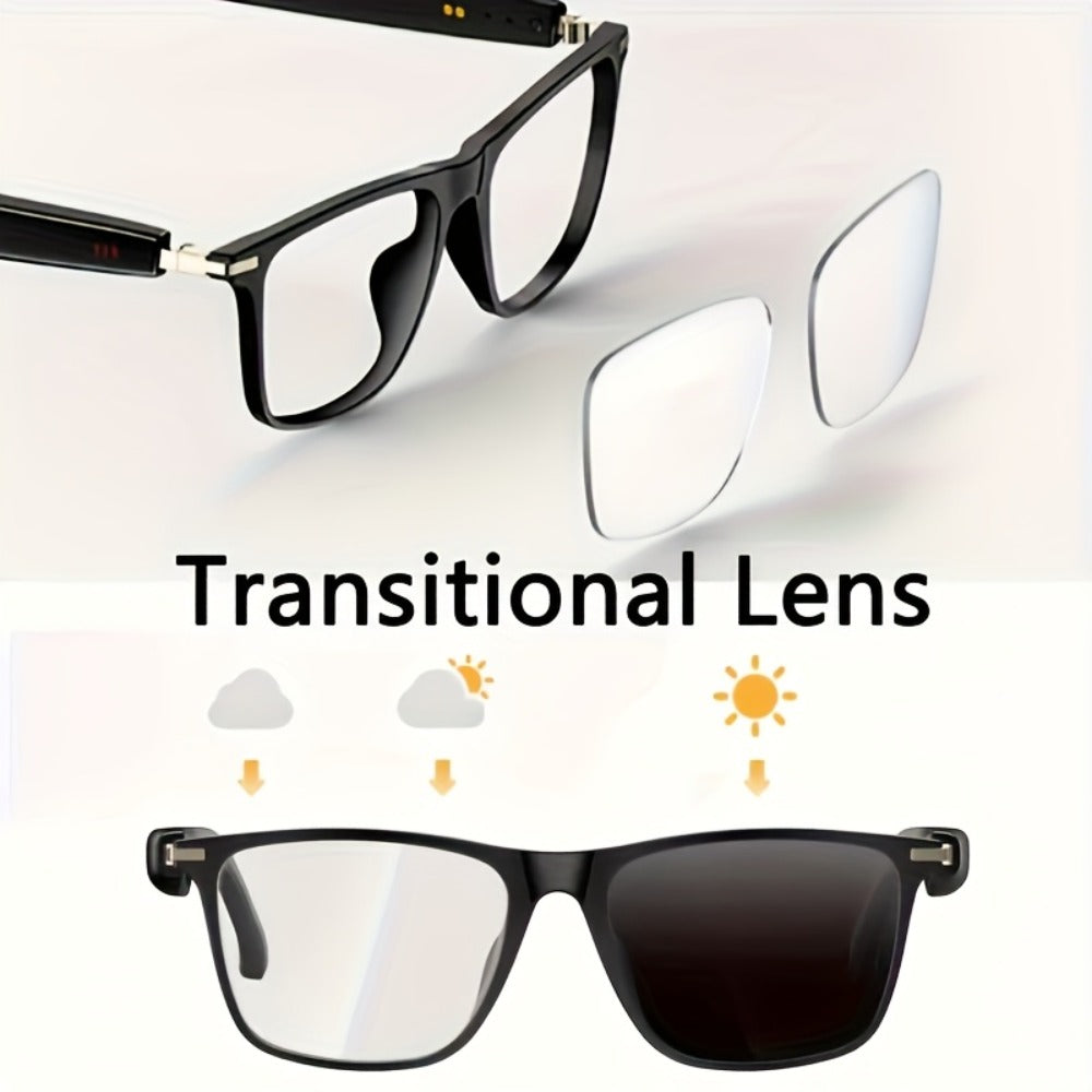 AI Smart Glasses with GPT Voice Assistant & Real-Time Translation 160+ Languages – Photochromic Lenses, Anti-Blue Light, Built-in Speaker & Mic, Unisex Wearable Tech Eyewear