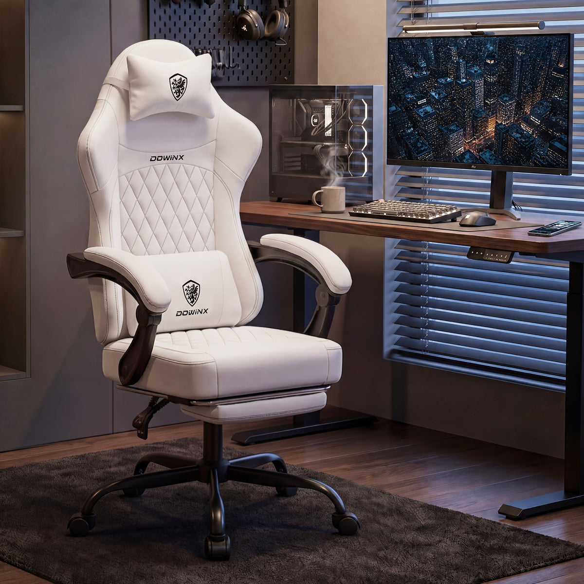 Gaming Chair shown in the White Upgrade Version option